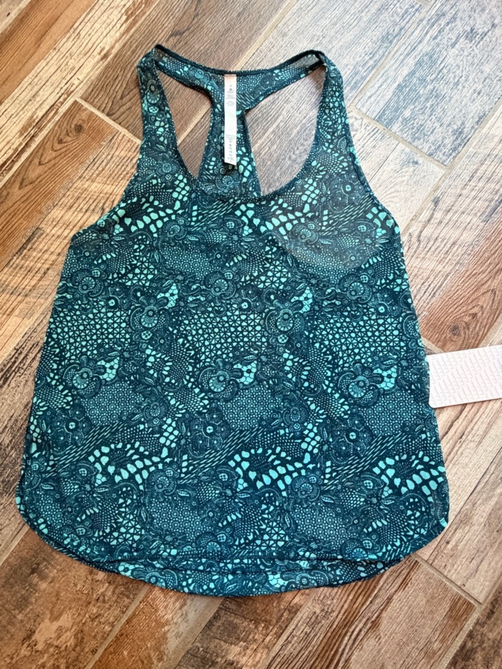 lululemon athletica Teal Patterned Racerback Tank
